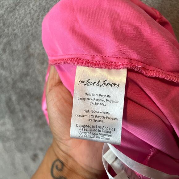 For Love & Lemons Juni Tulle Maxi Dress in Pink Sparkle Glitter Size XS - Picture 4 of 9